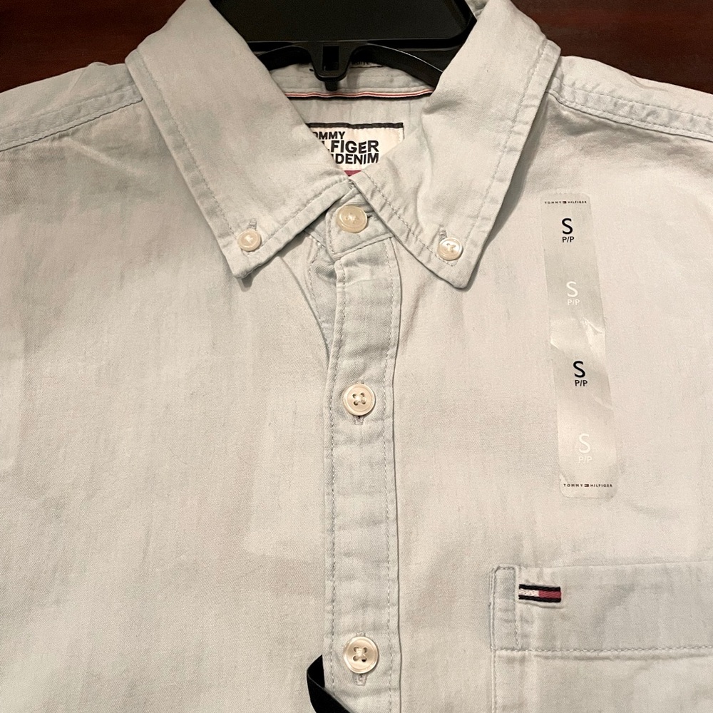 Tommy Hilfiger Pale Blue Button-Down Shirt
